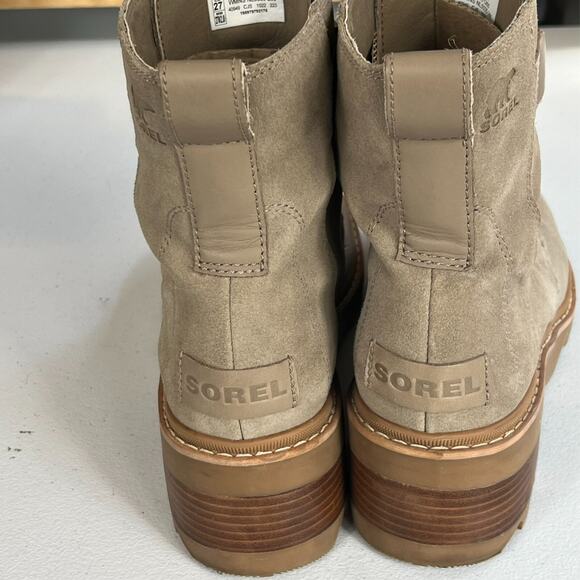 Sorel Joan Boots Women's Size 10 Tan Leather Suede Combat Waterproof Now Lace - Picture 7 of 14
